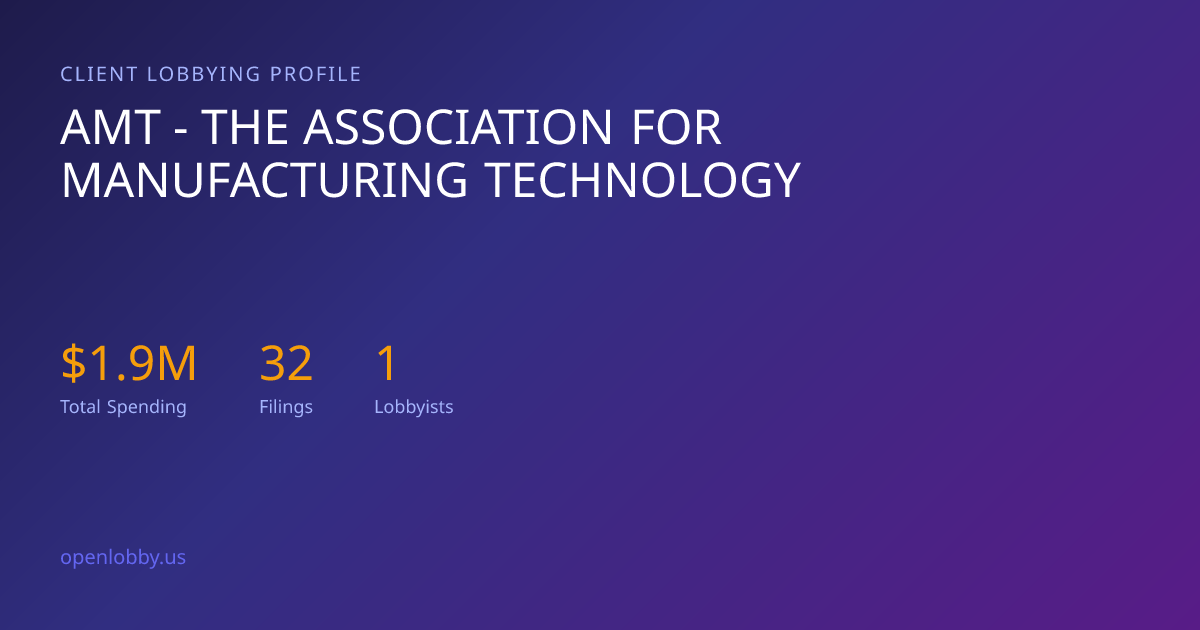 Amt - the Association for Manufacturing Technology — Lobbying Spending ...