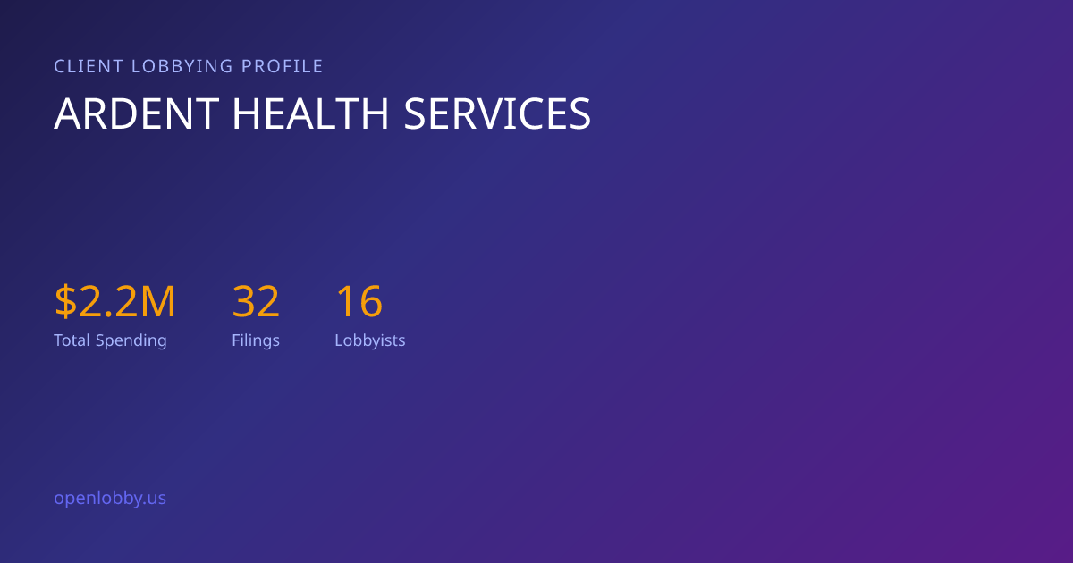 Ardent Health Services — Lobbying Spending & Activity