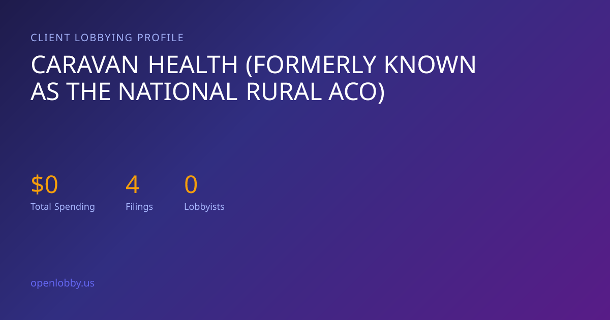 Caravan Health (Formerly Known as the National Rural Aco) — Lobbying ...