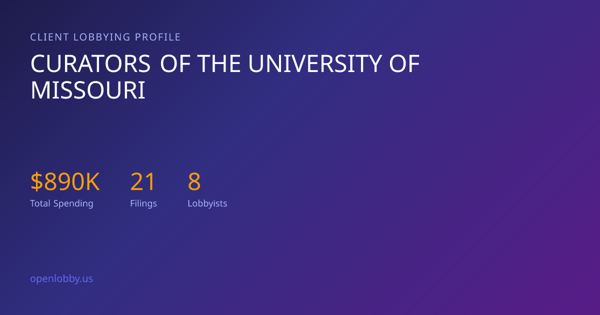 Curators of the University of Missouri — Lobbying Spending & Activity