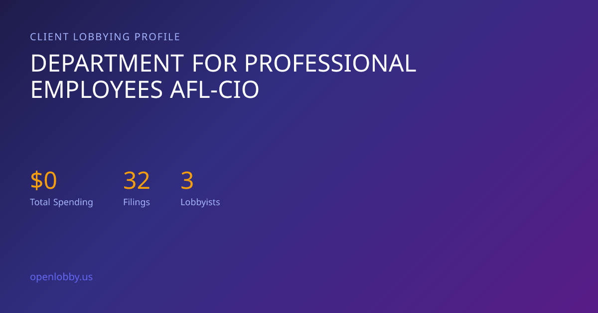 Department for Professional Employees Afl-cio — Lobbying Spending ...