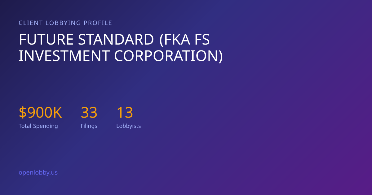 Future Standard (FKA Fs Investment Corporation) — Lobbying Spending ...