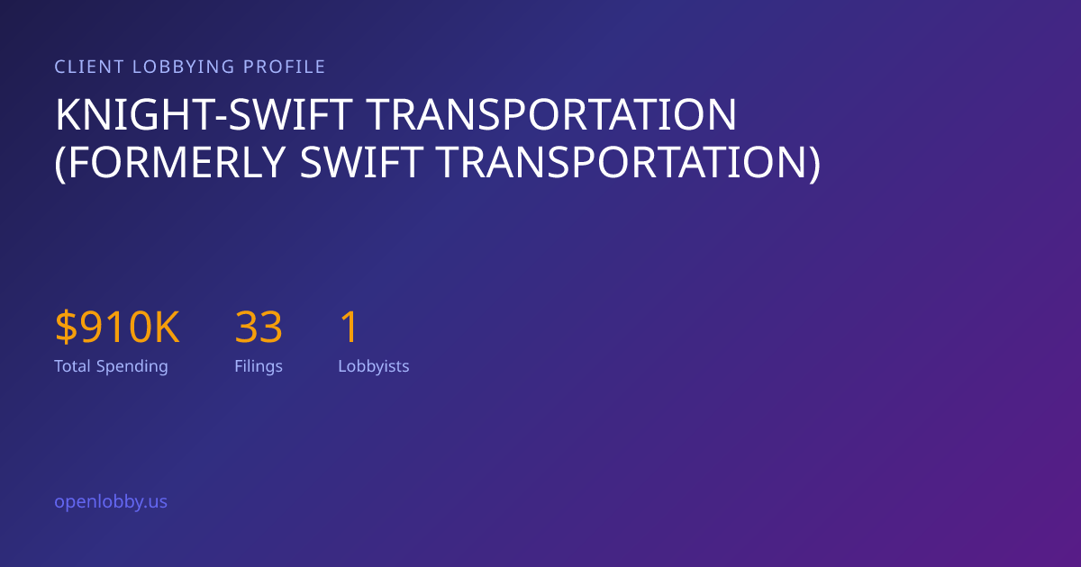 Knight-swift Transportation (Formerly Swift Transportation) — Lobbying ...