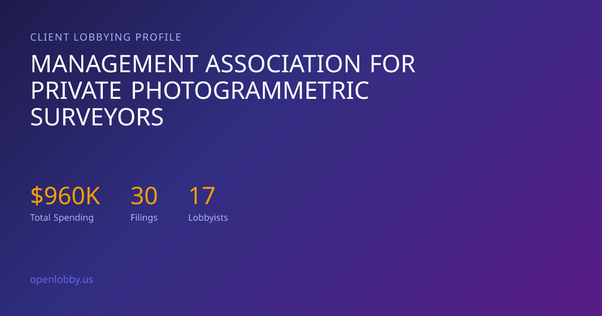 Management Association for Private Photogrammetric Surveyors — Lobbying ...