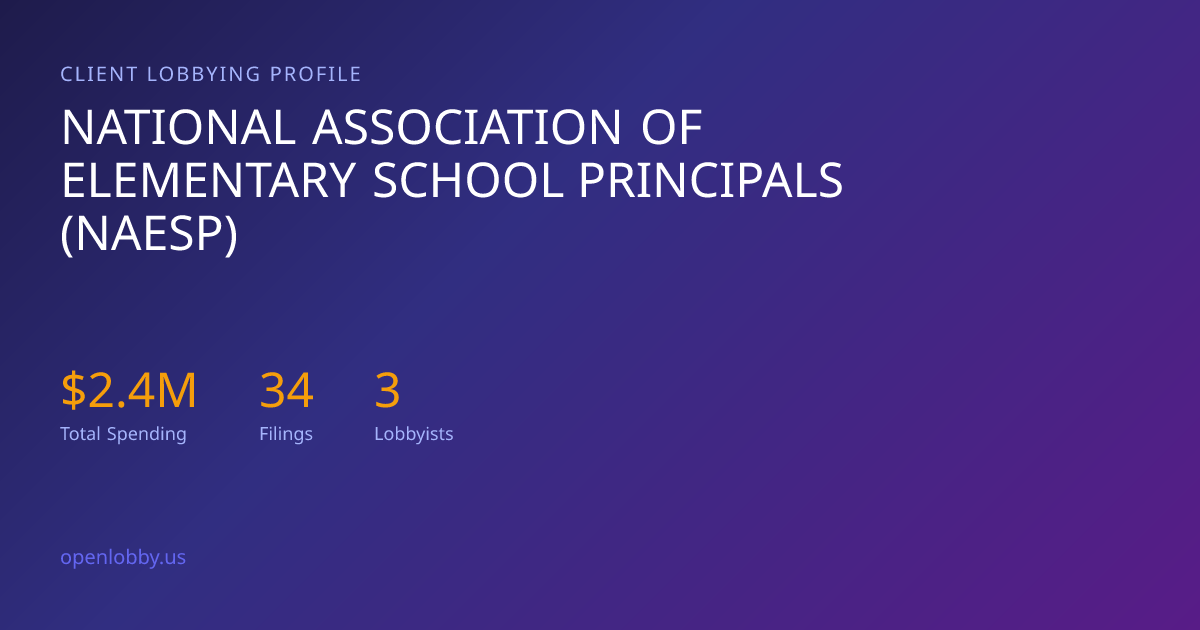 National Association of Elementary School Principals (Naesp) — Lobbying ...