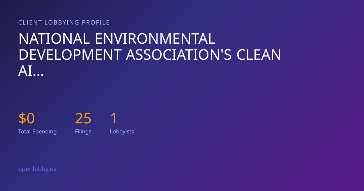 National Environmental Development Association's Clean Air Project ...