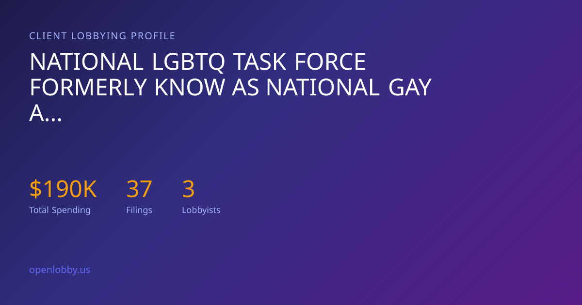 National Lgbtq Task Force Formerly Know as National Gay and Lesbian ...