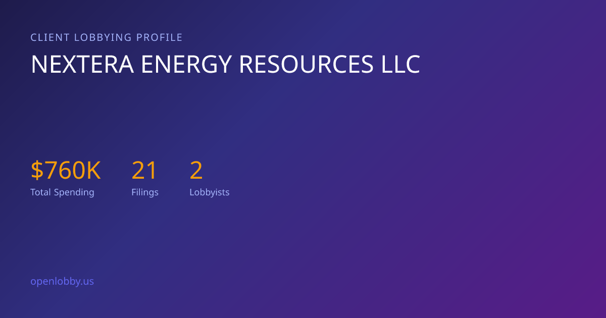 Nextera Energy Resources LLC — Lobbying Spending & Activity