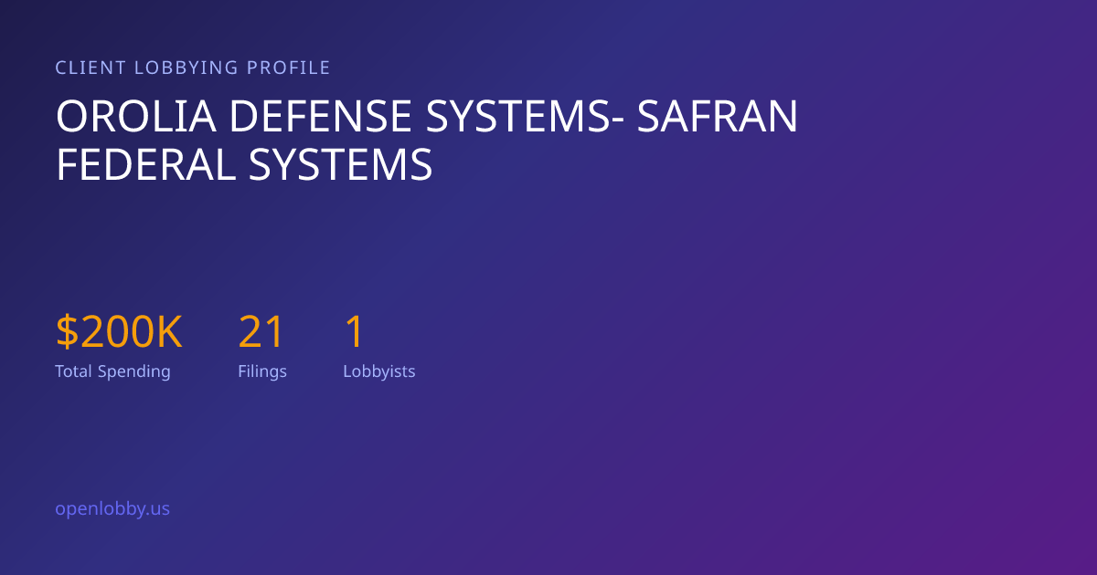 Orolia Defense Systems- Safran Federal Systems — Lobbying Spending ...