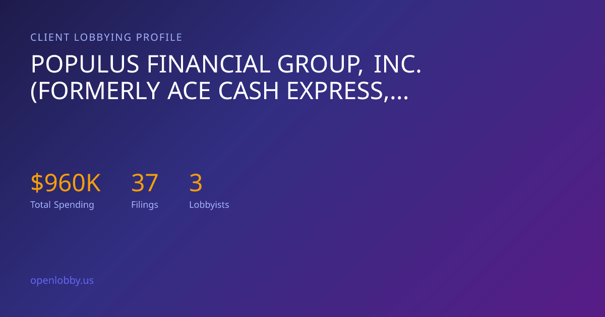 Populus Financial Group, INC. (Formerly Ace Cash Express, INC ...