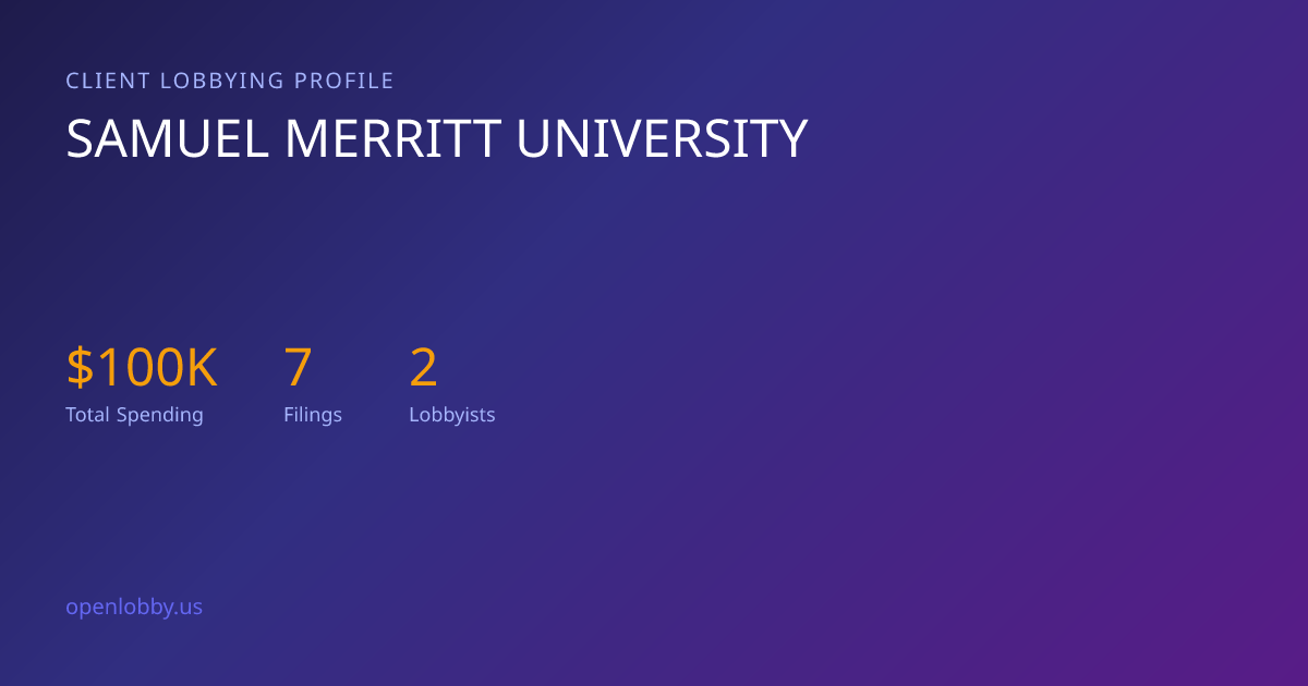 Samuel Merritt University — Lobbying Spending & Activity