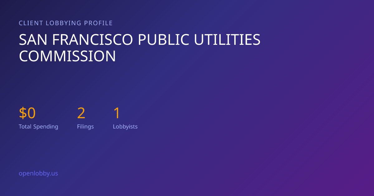 San Francisco Public Utilities Commission — Lobbying Spending & Activity