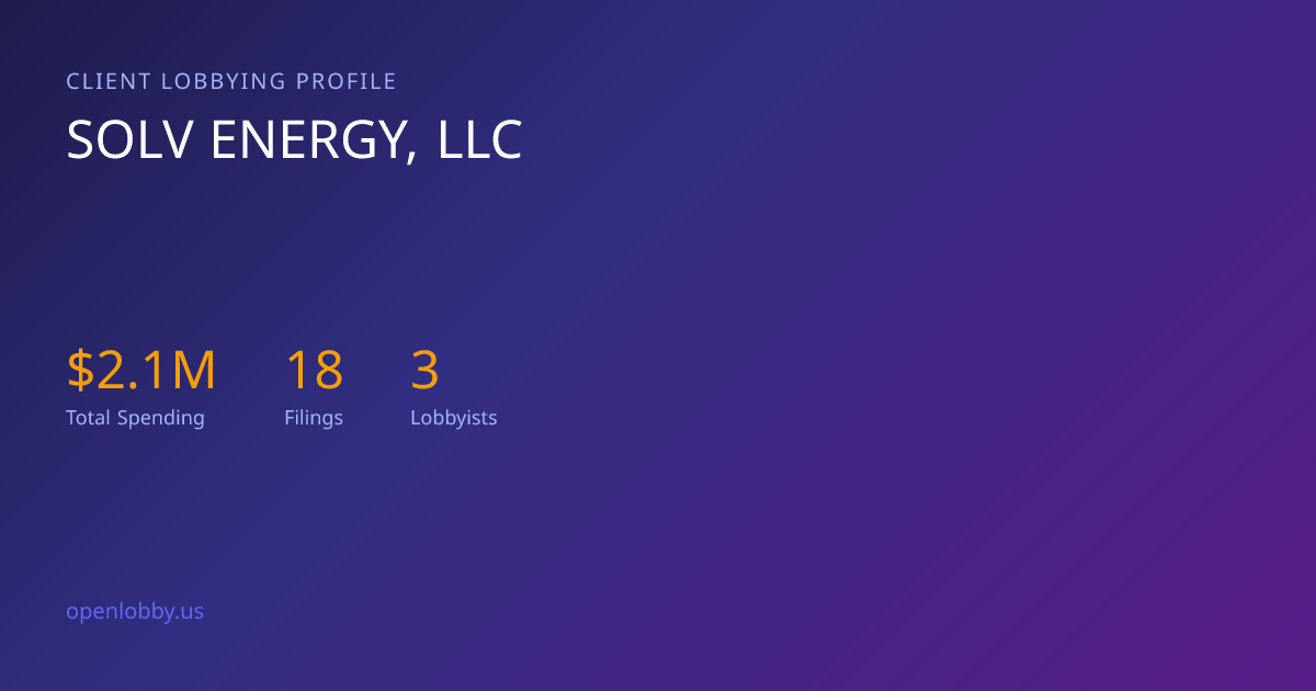 Solv Energy, LLC — Lobbying Spending & Activity
