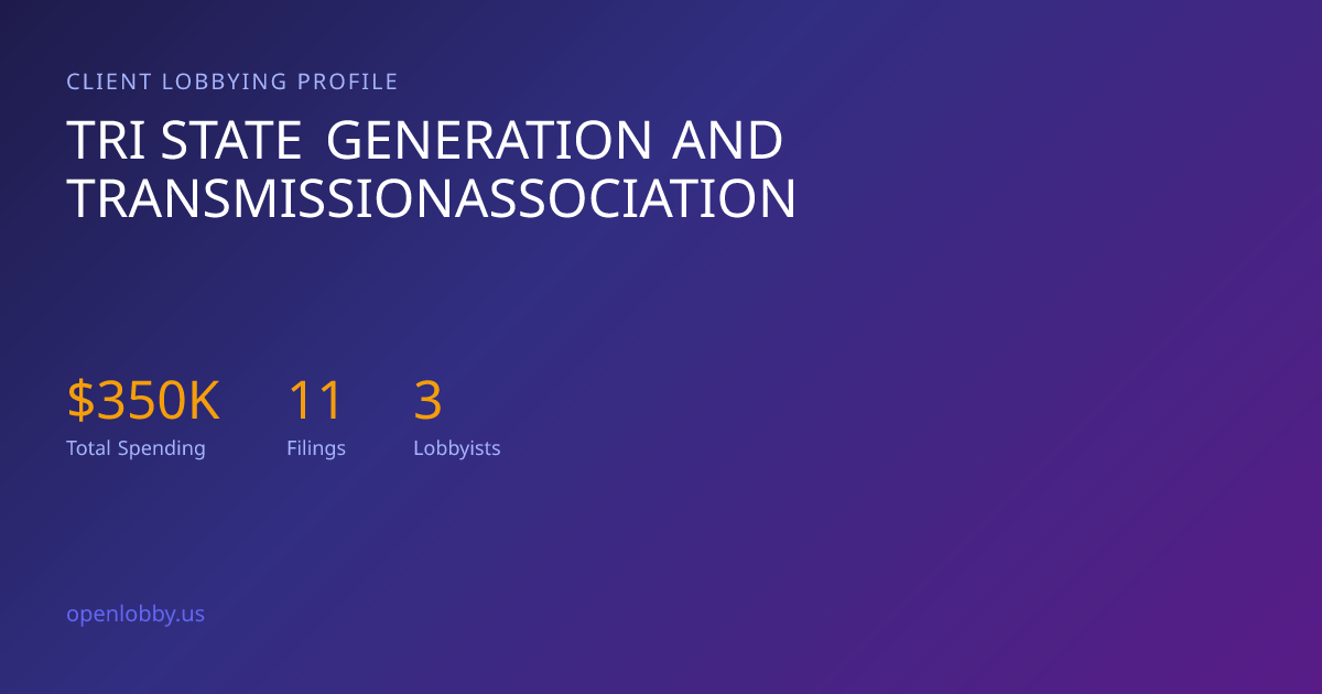 Tri State Generation and Transmissionassociation — Lobbying Spending ...
