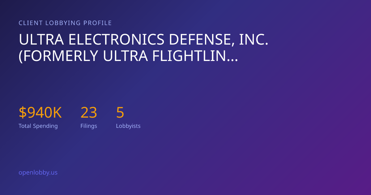 Ultra Electronics Defense, INC. (Formerly Ultra Flightline Systems ...