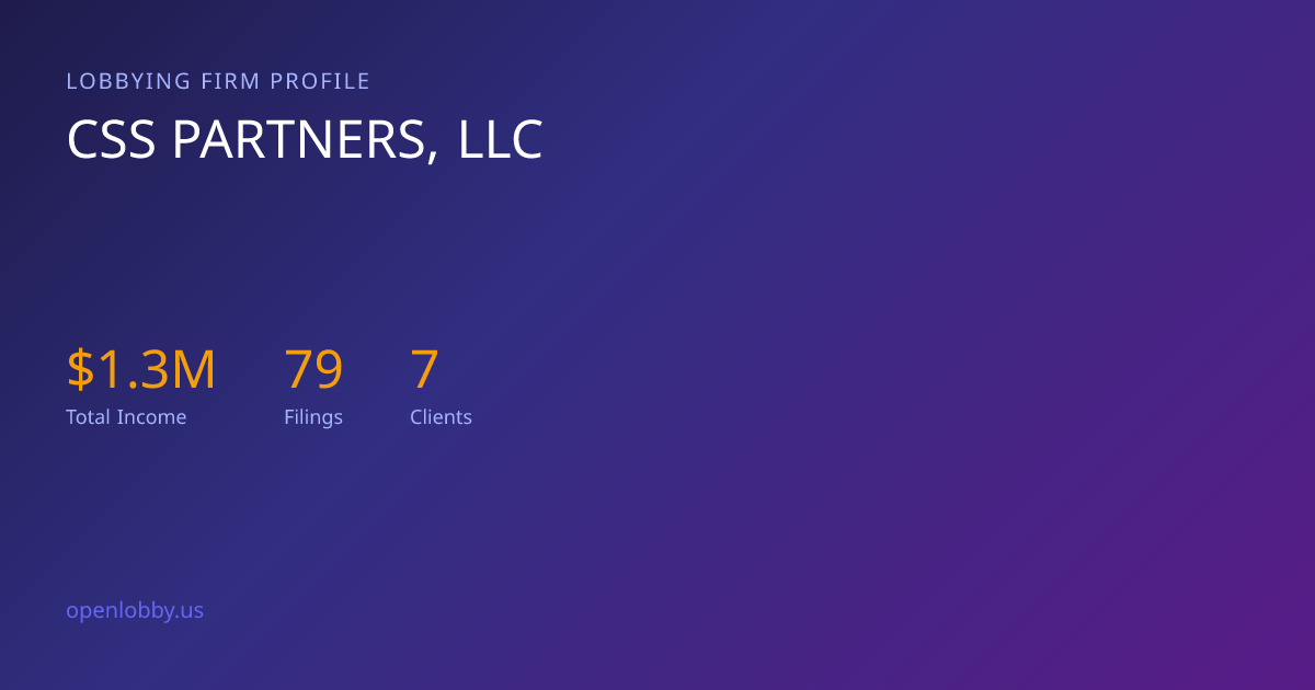 Css Partners, LLC - Lobbying Firm